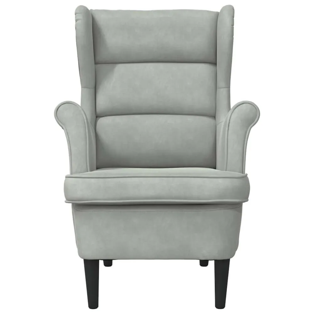 Poltrona Grigio Chiaro Velluto