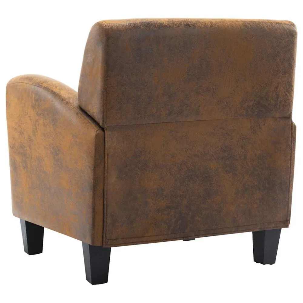 Poltrona Marrone Similpelle Scamosciata
