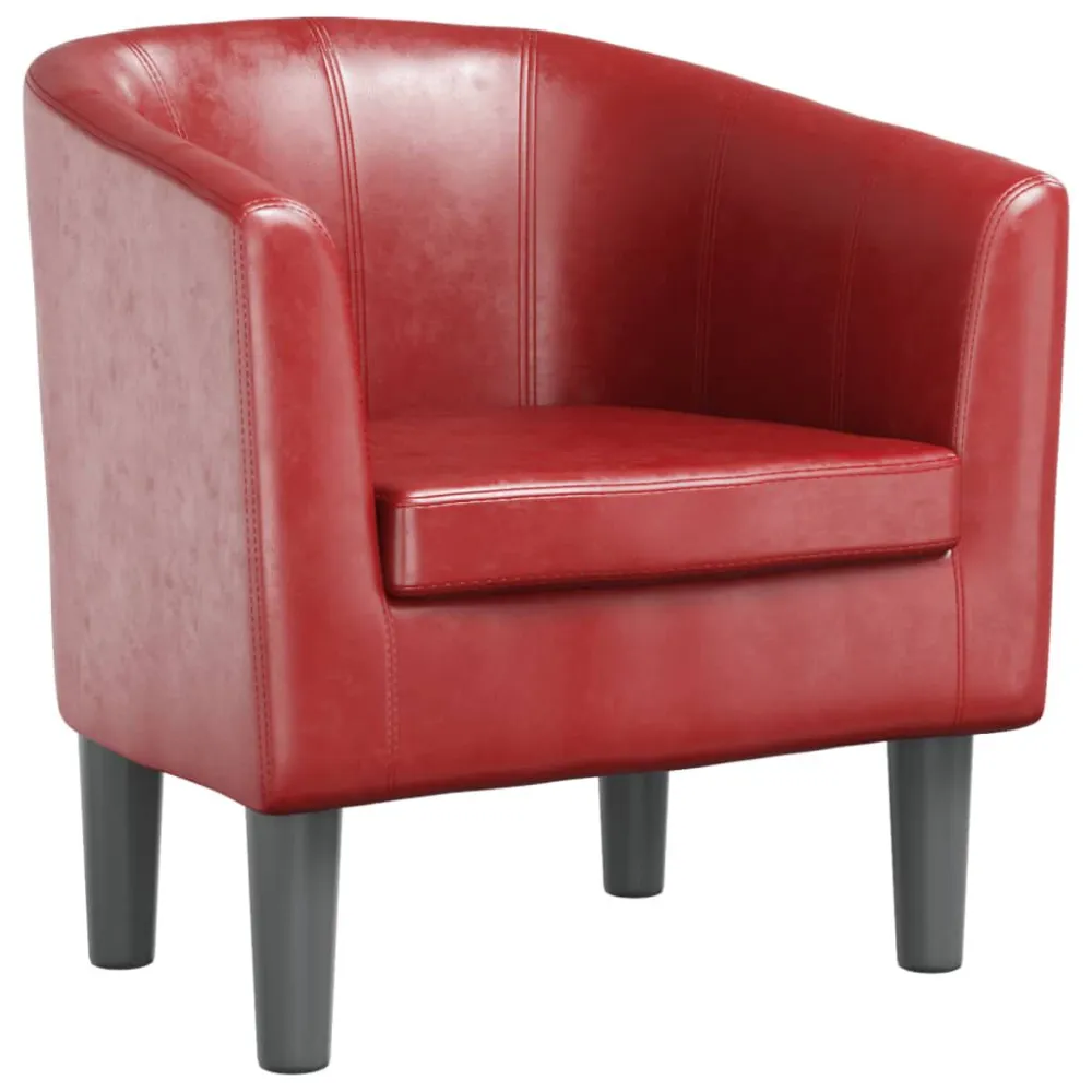 Poltrona Pozzetto Rosso Vino Similpelle