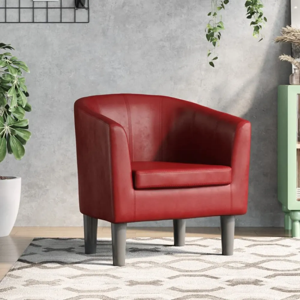 Poltrona Pozzetto Rosso Vino Similpelle