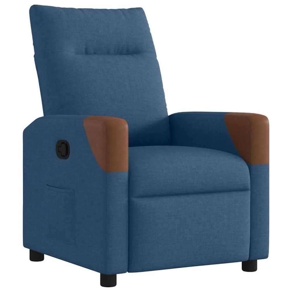 Poltrona Reclinabile Blu Tessuto
