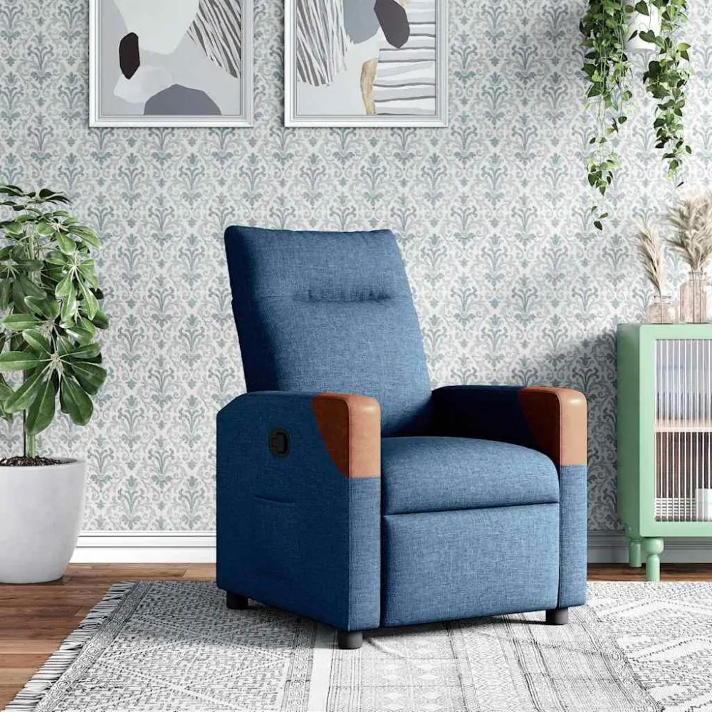 Poltrona Reclinabile Blu Tessuto