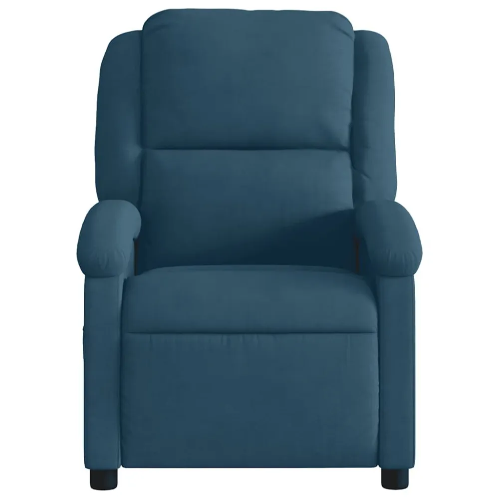 Poltrona Reclinabile Blu Velluto