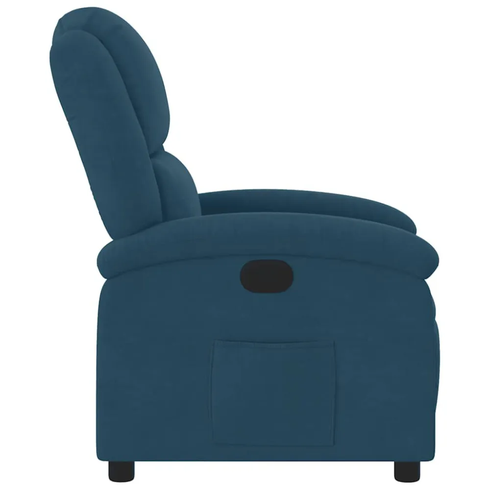 Poltrona Reclinabile Blu Velluto