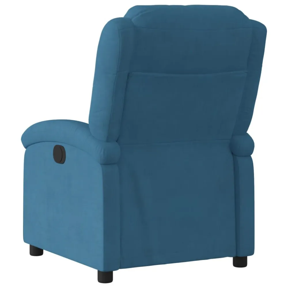 Poltrona Reclinabile Blu Velluto