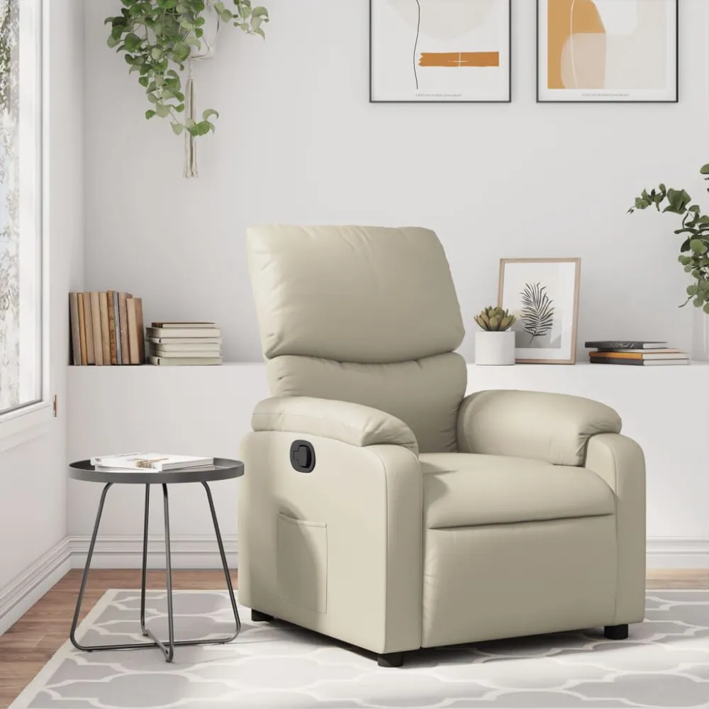 Poltrona Reclinabile Crema Similpelle