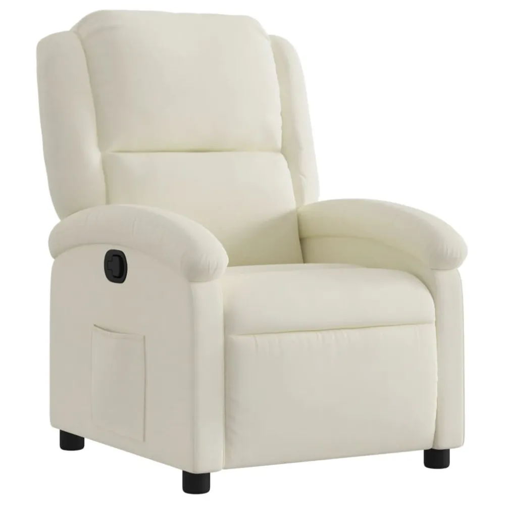 Poltrona Reclinabile Crema Velluto