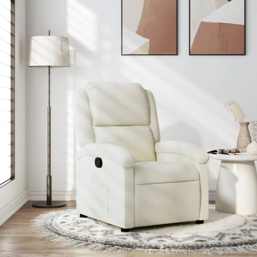 Poltrona Reclinabile Crema Velluto