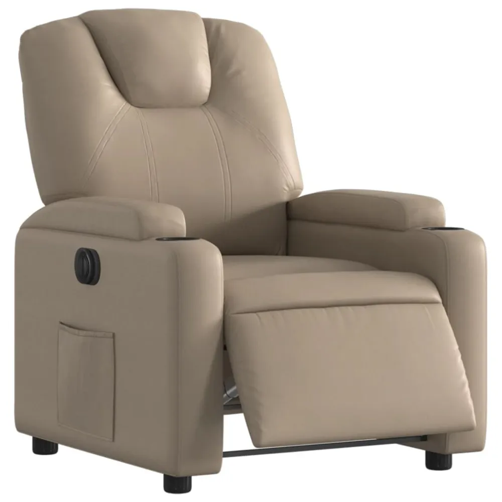 Poltrona Reclinabile Elettrica Cappuccino Similpelle
