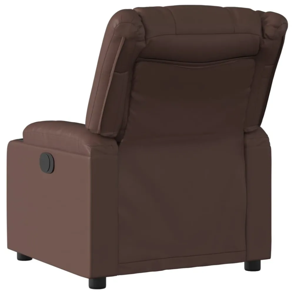 Poltrona Reclinabile Elettrica Marrone Similpelle