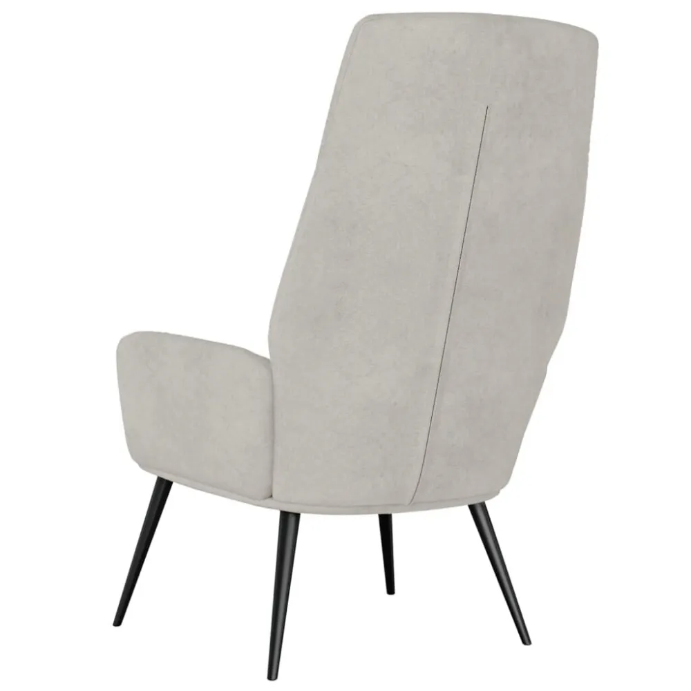 Poltrona Reclinabile Grigio Chiaro Similpelle Scamosciata