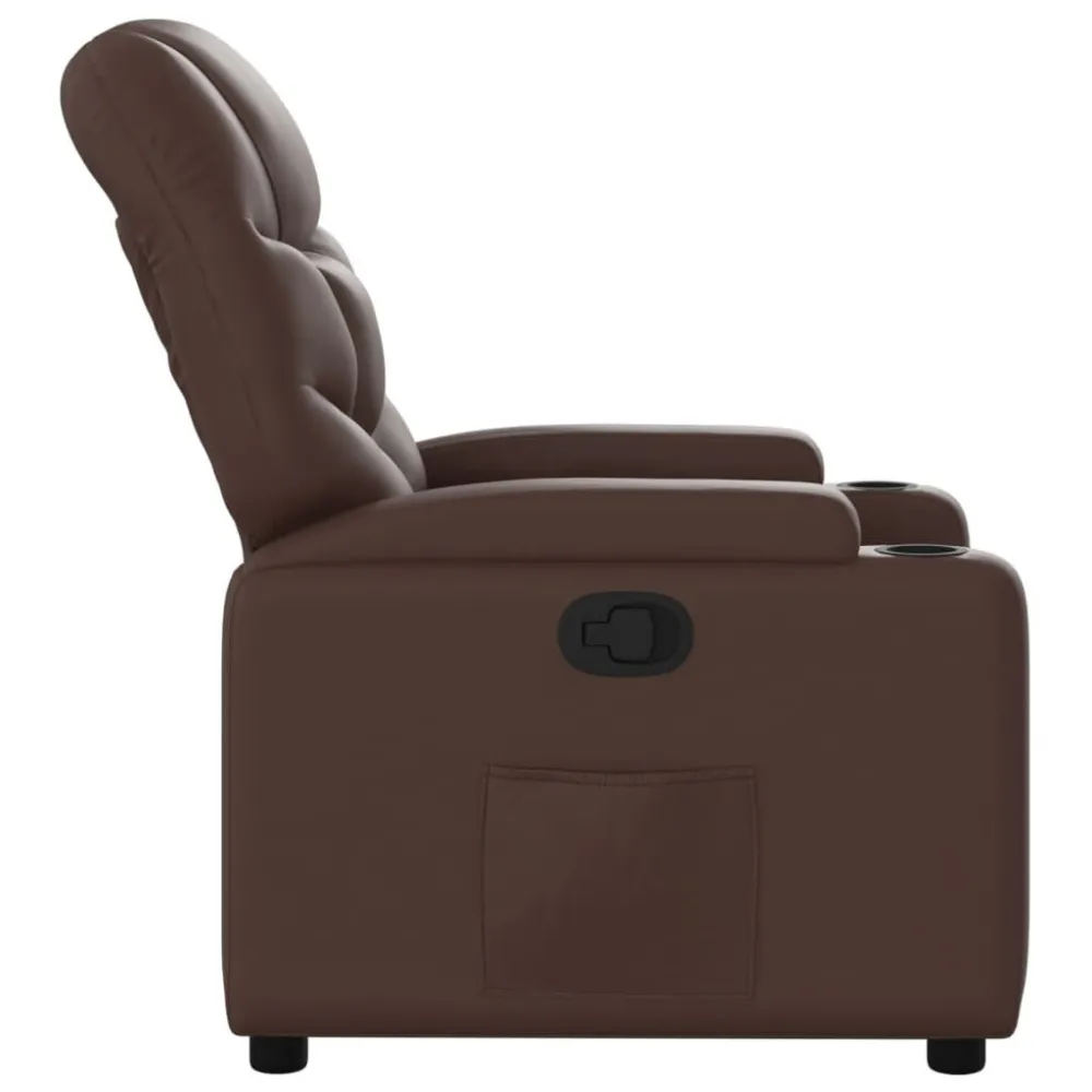 Poltrona Reclinabile Marrone Similpelle