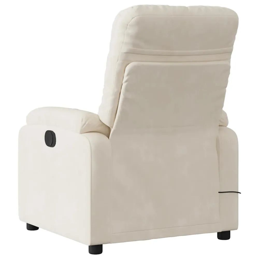 Poltrona Reclinabile Massaggiante Elettrica Beige Microfibra