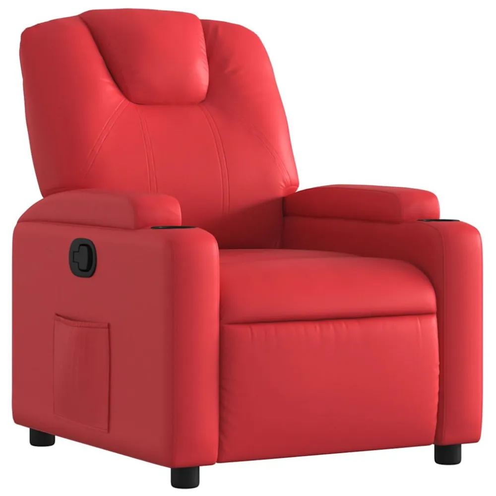 Poltrona Reclinabile Rossa Similpelle