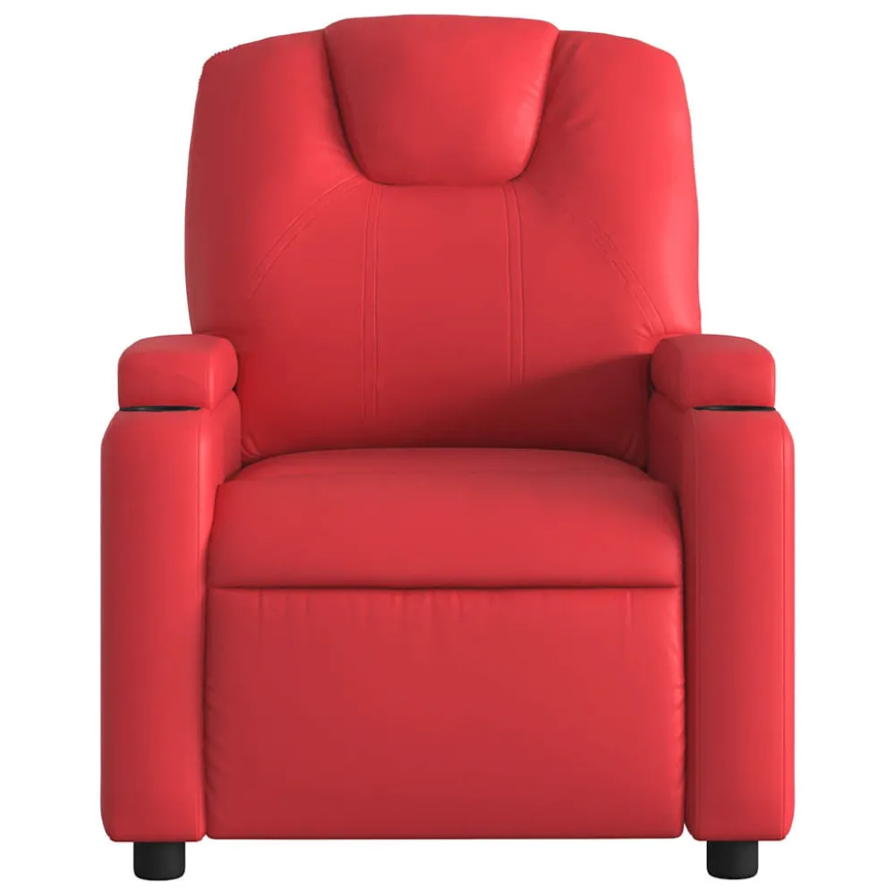Poltrona Reclinabile Rossa Similpelle