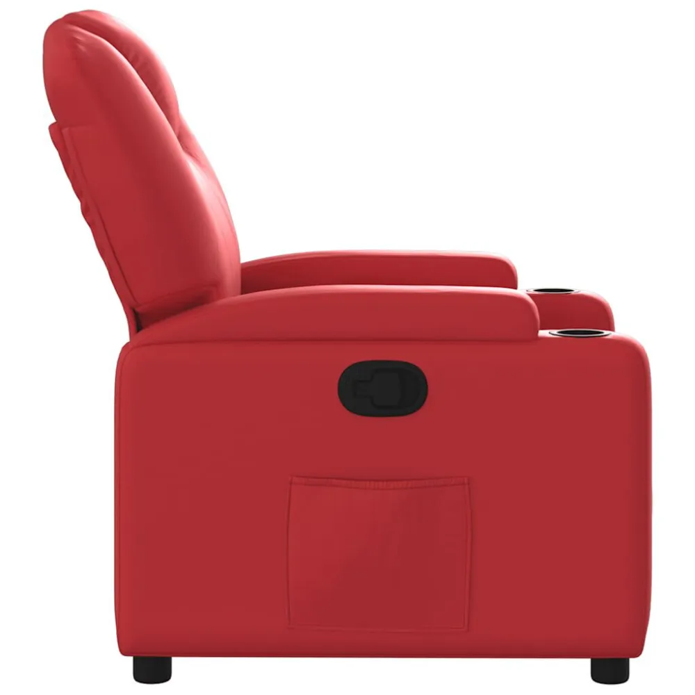Poltrona Reclinabile Rossa Similpelle