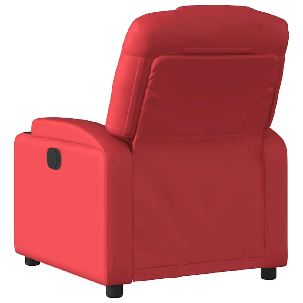 Poltrona Reclinabile Rossa Similpelle