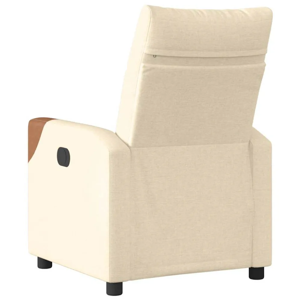 Poltrona Reclinabile Tessuto Crema