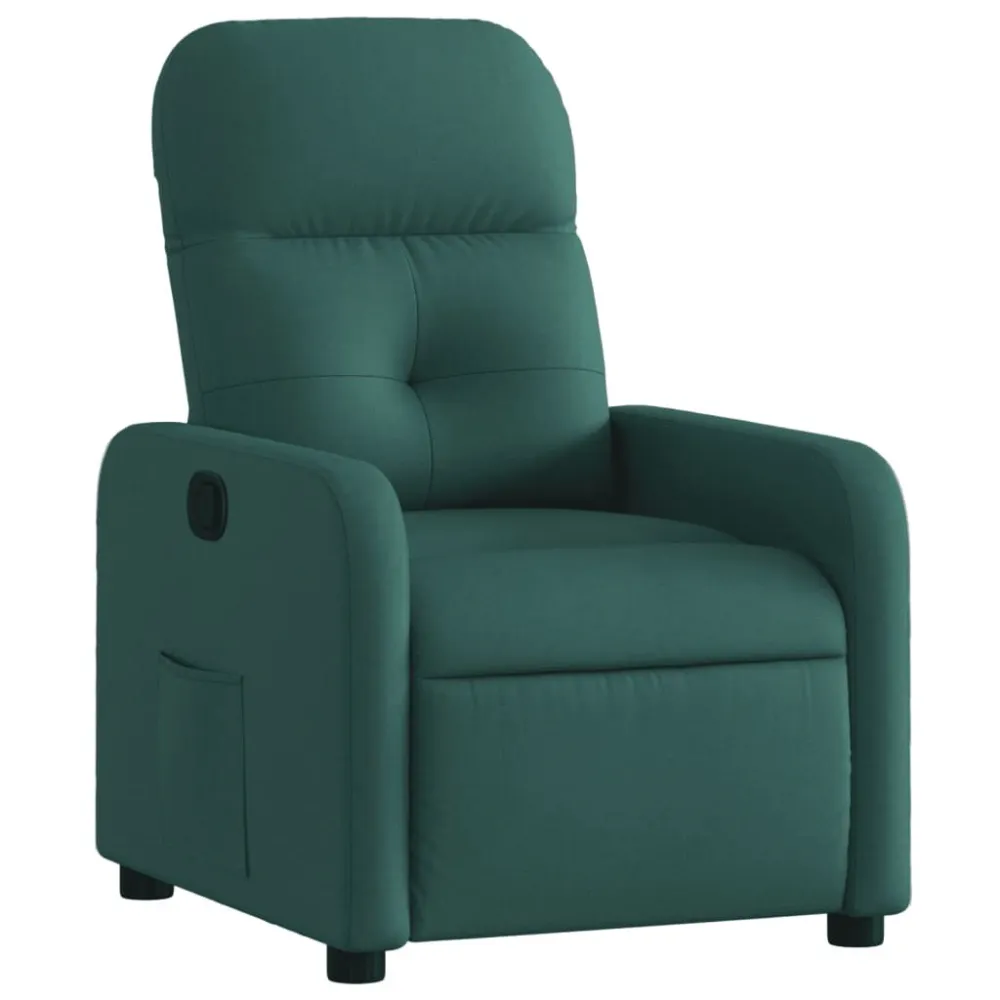 Poltrona Reclinabile Tessuto Verde Scuro