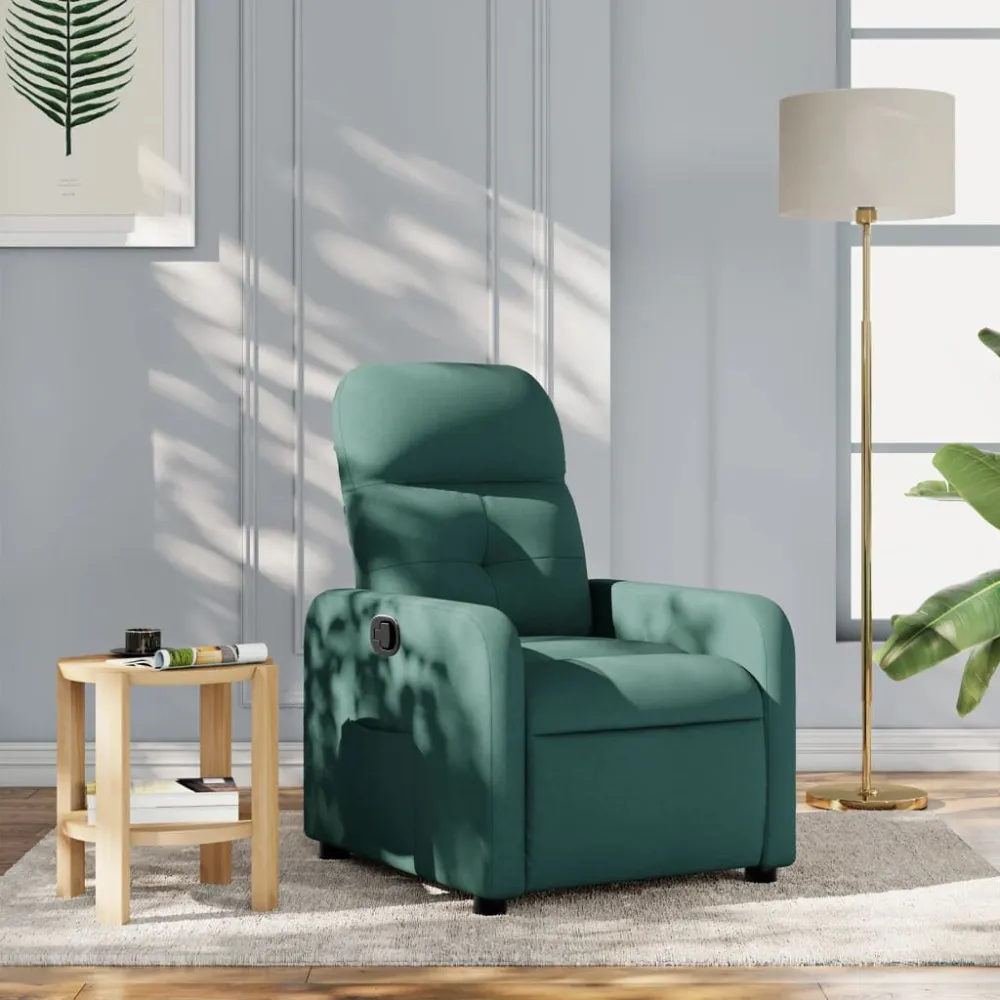 Poltrona Reclinabile Tessuto Verde Scuro