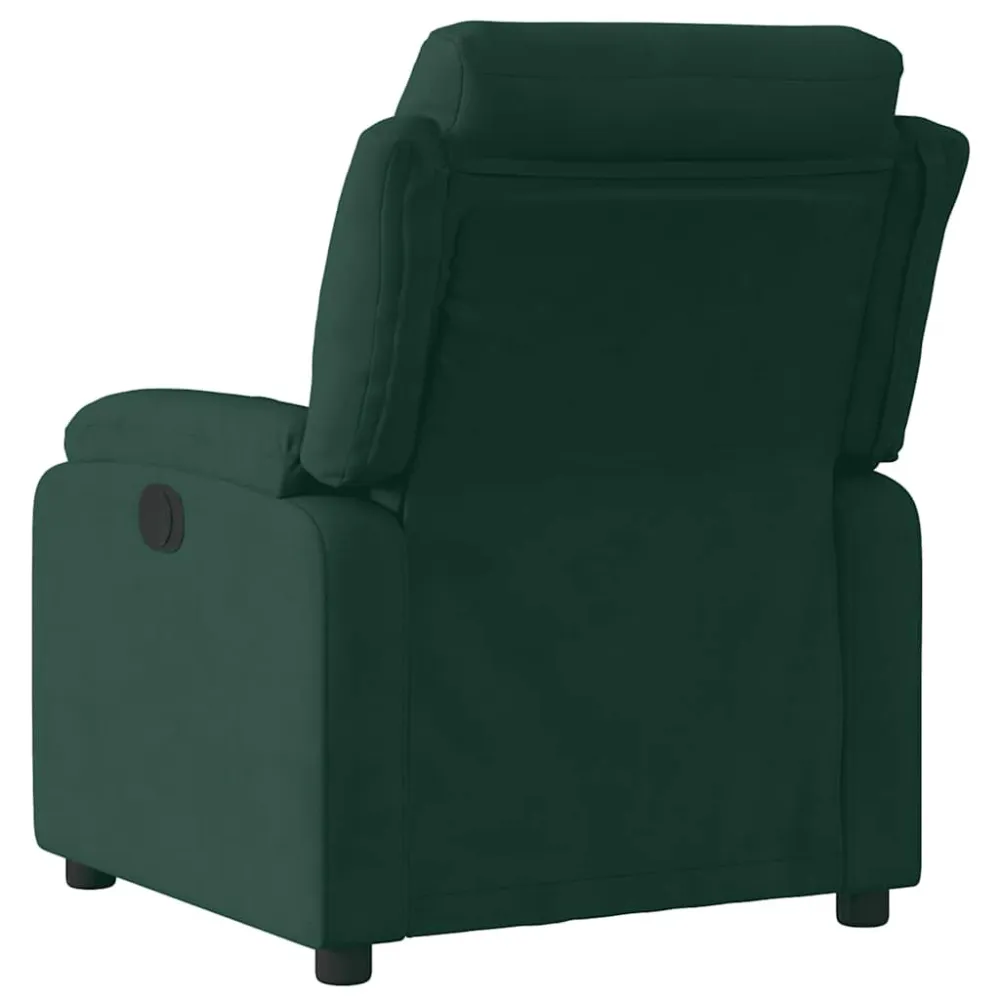 Poltrona Reclinabile Verde Scuro Velluto