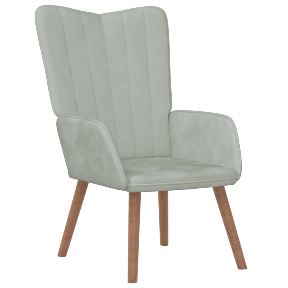 Poltrona Relax Grigio Chiaro Velluto
