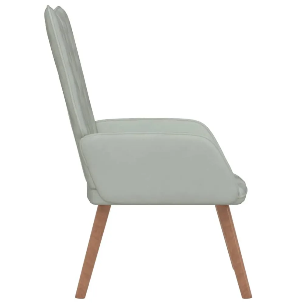 Poltrona Relax Grigio Chiaro Velluto