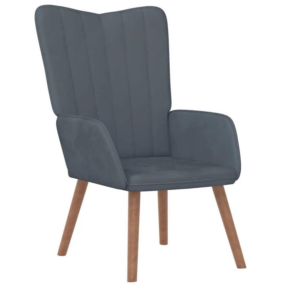 Poltrona Relax Grigio Scuro Velluto