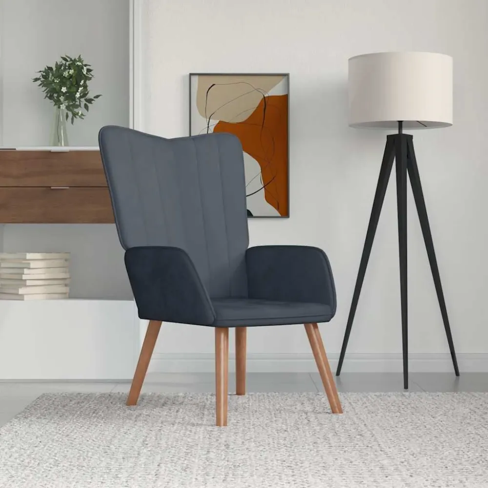 Poltrona Relax Grigio Scuro Velluto