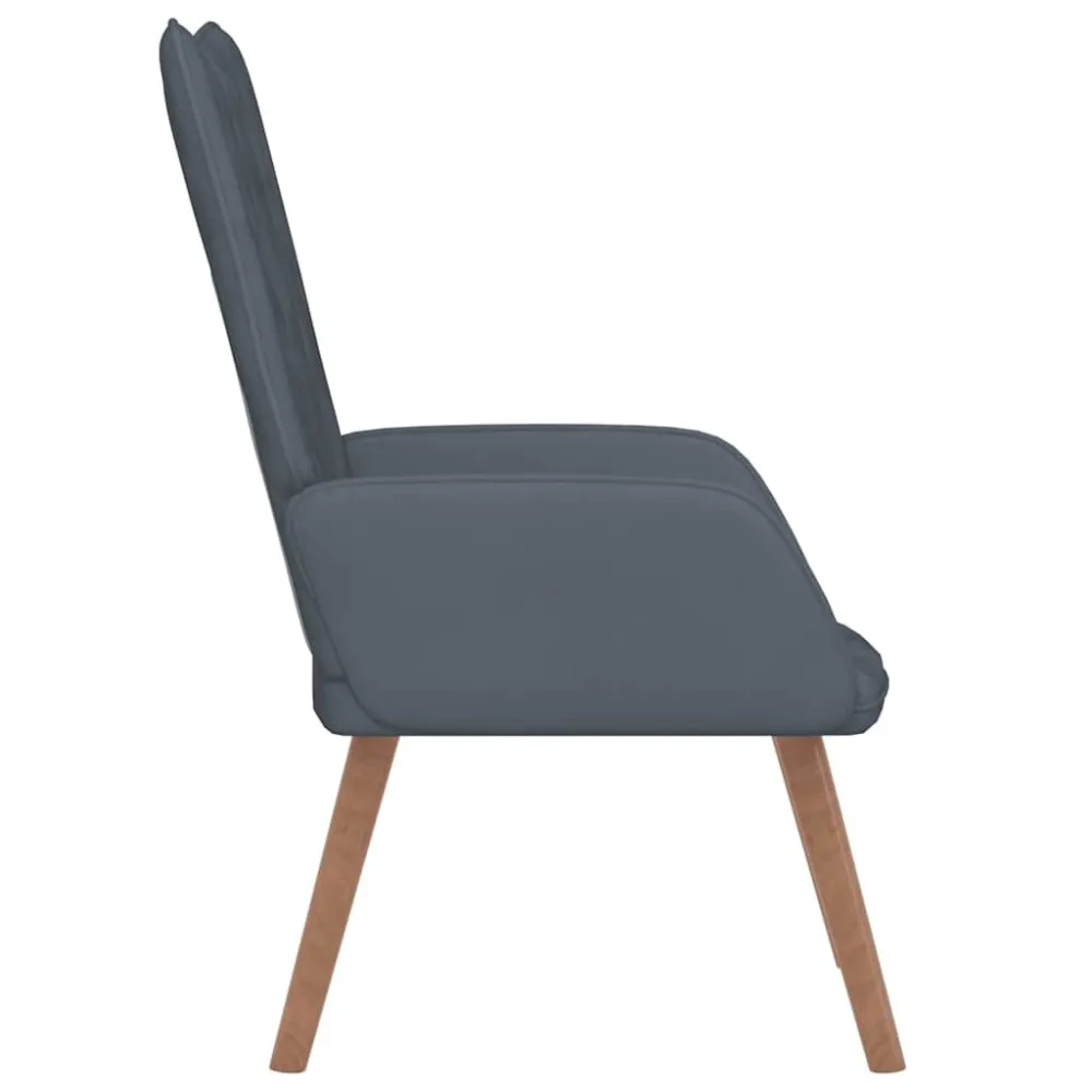 Poltrona Relax Grigio Scuro Velluto