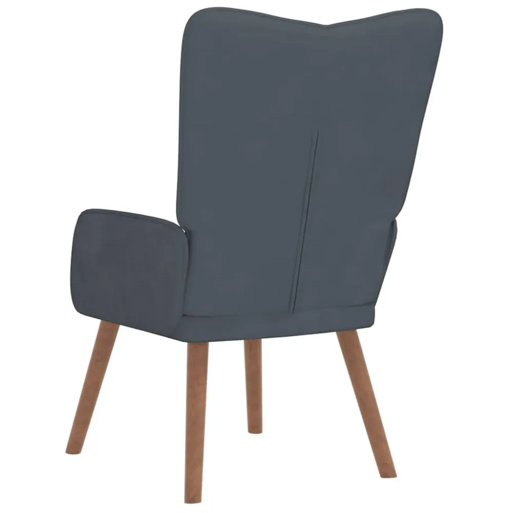 Poltrona Relax Grigio Scuro Velluto