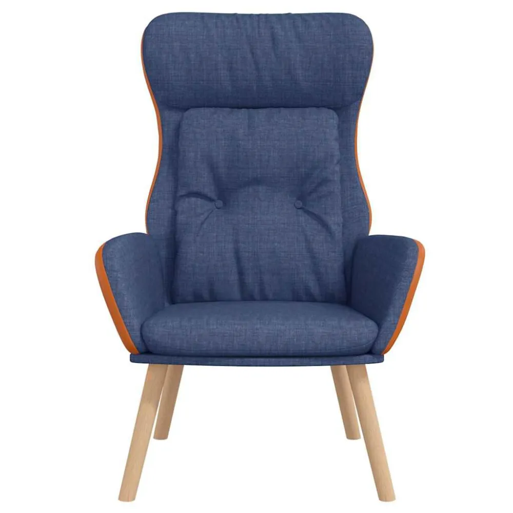 Poltrona Rilassante Blu Tessuto e PVC