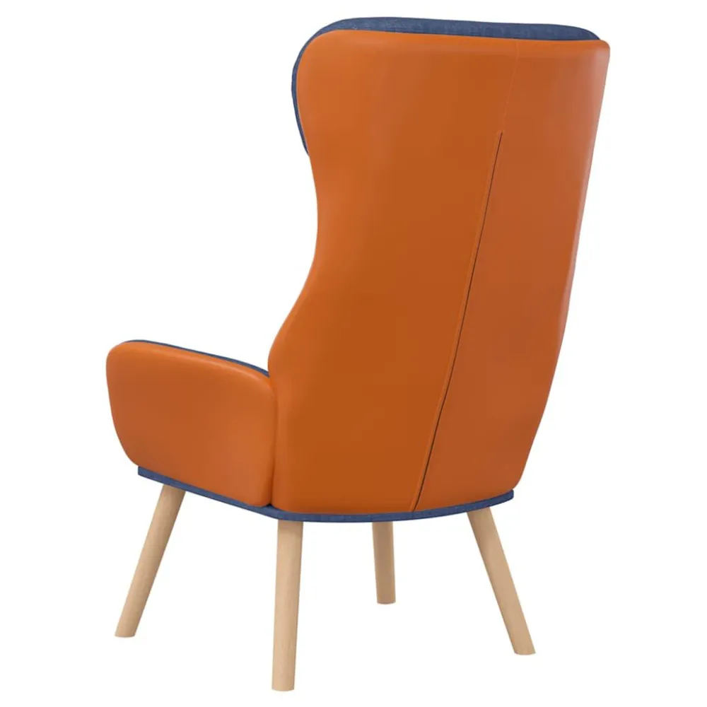 Poltrona Rilassante Blu Tessuto e PVC