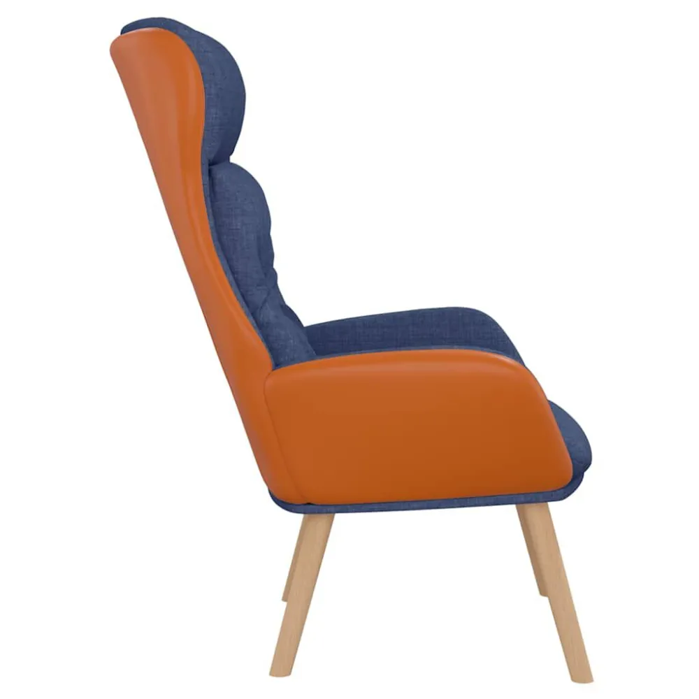 Poltrona Rilassante Blu Tessuto e PVC
