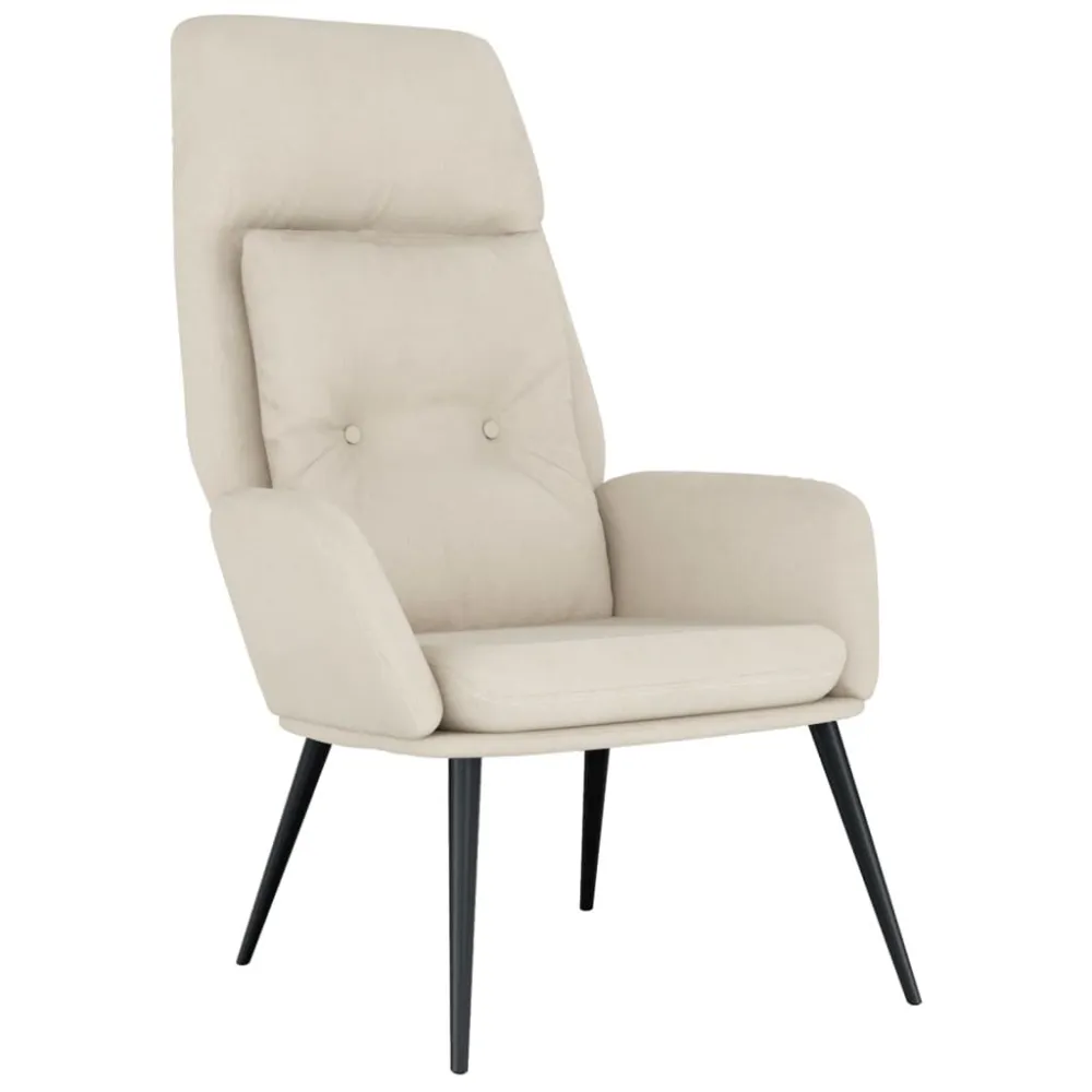 Poltrona Rilassante Crema Similpelle Scamosciata