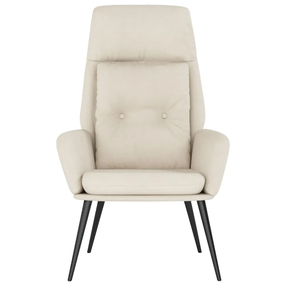 Poltrona Rilassante Crema Similpelle Scamosciata