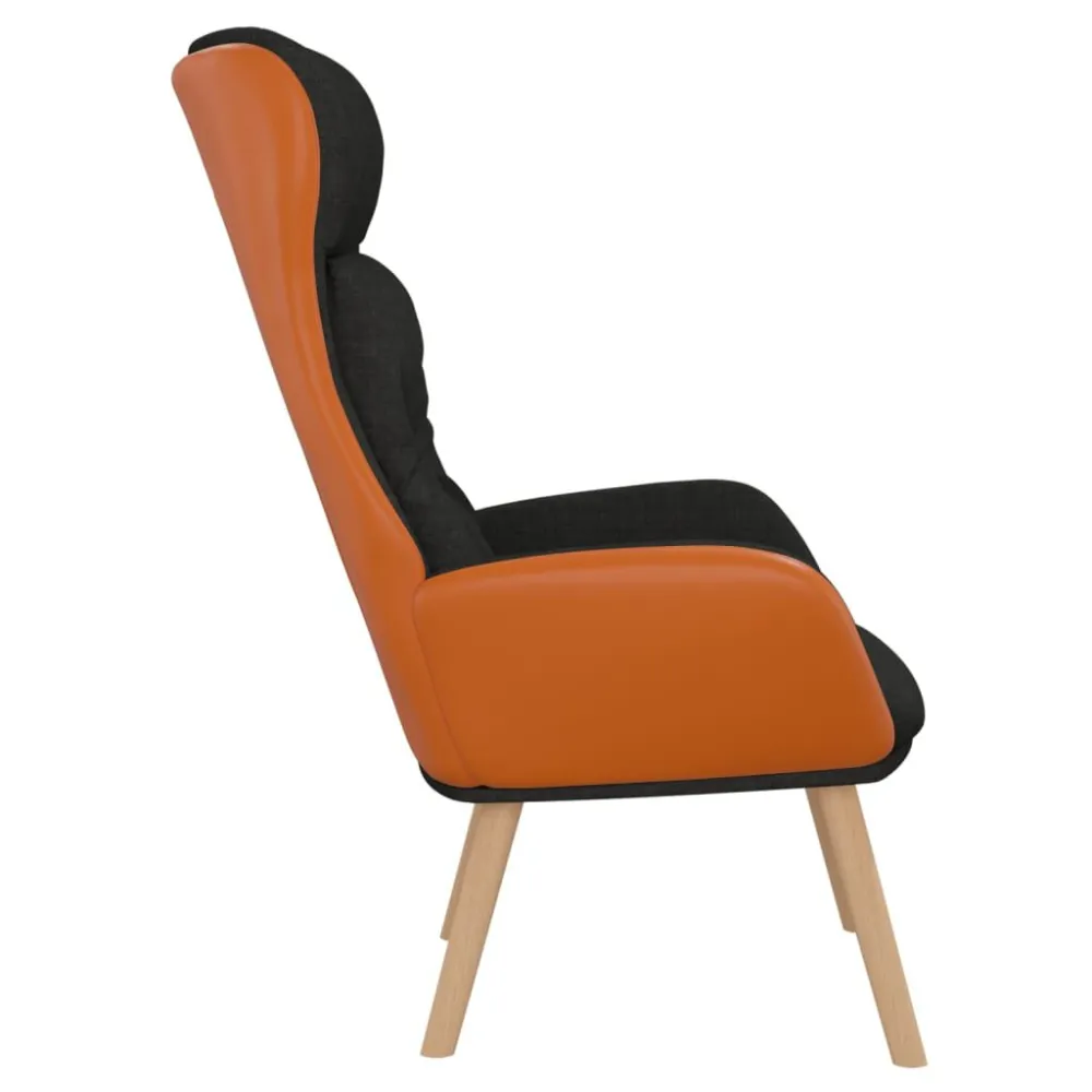 Poltrona Rilassante Nera Tessuto e PVC