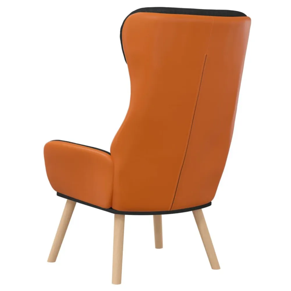 Poltrona Rilassante Nera Tessuto e PVC