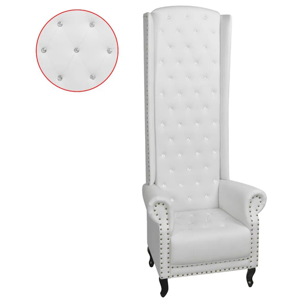 Poltrona Schienale Alto Bianca Similpelle