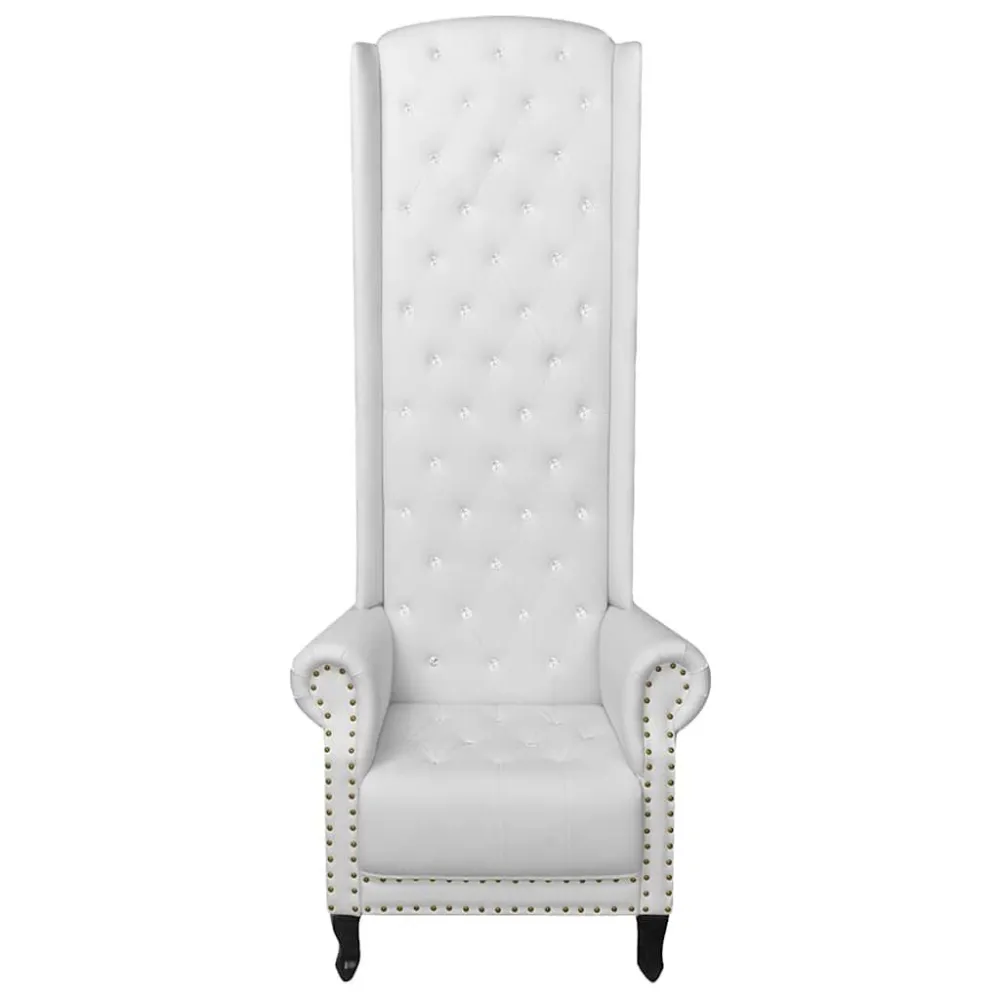Poltrona Schienale Alto Bianca Similpelle