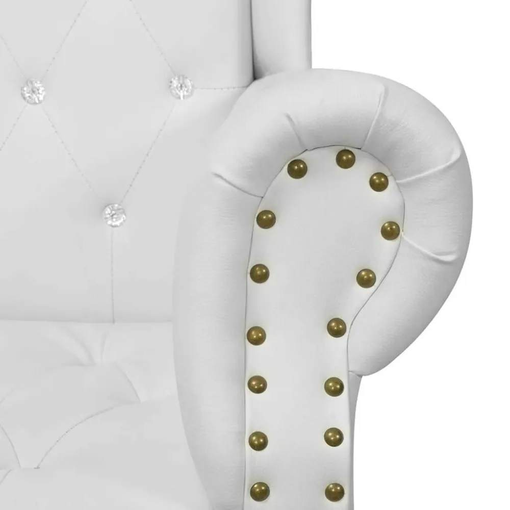 Poltrona Schienale Alto Bianca Similpelle