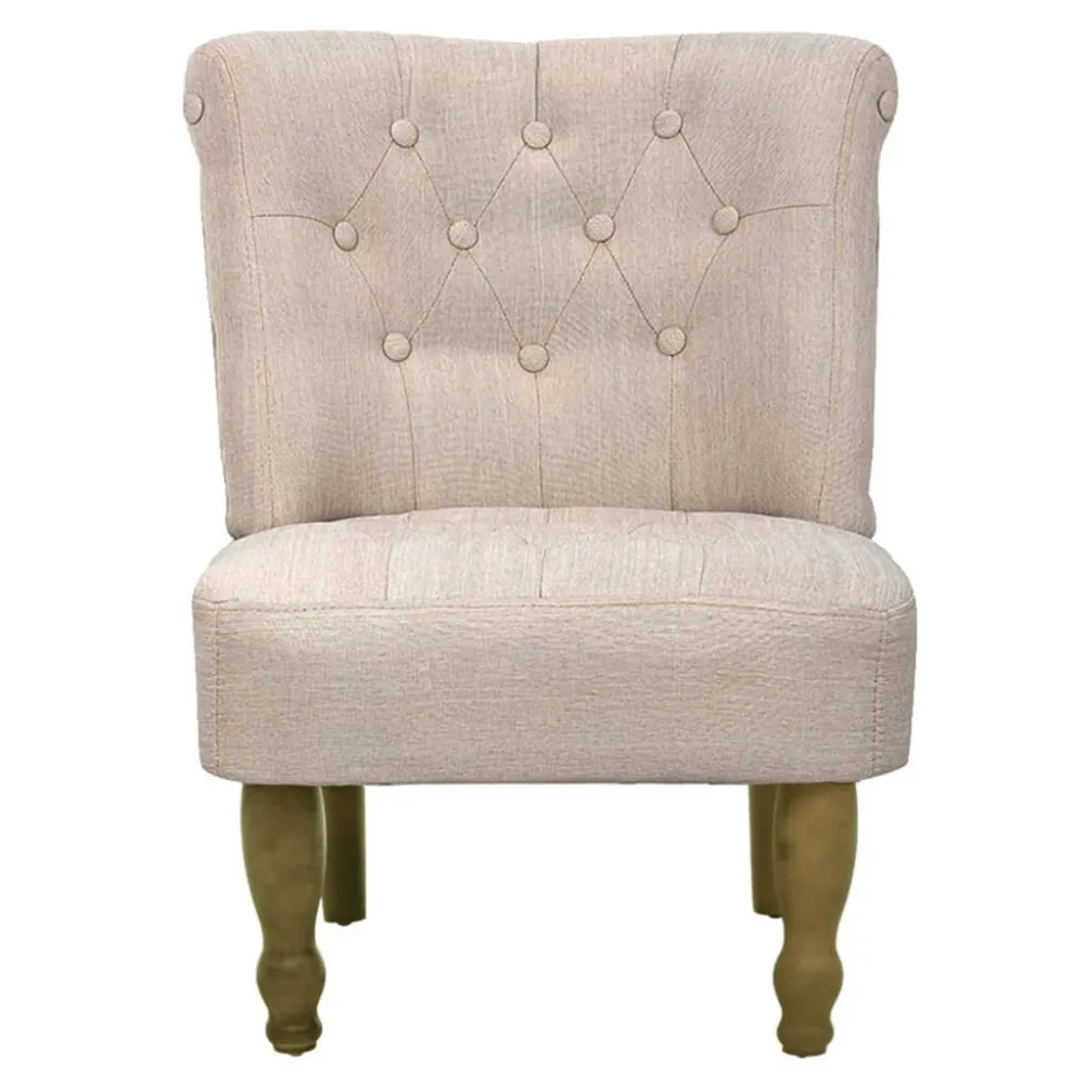Poltrone Stile Francese 2 pz Crema Tessuto