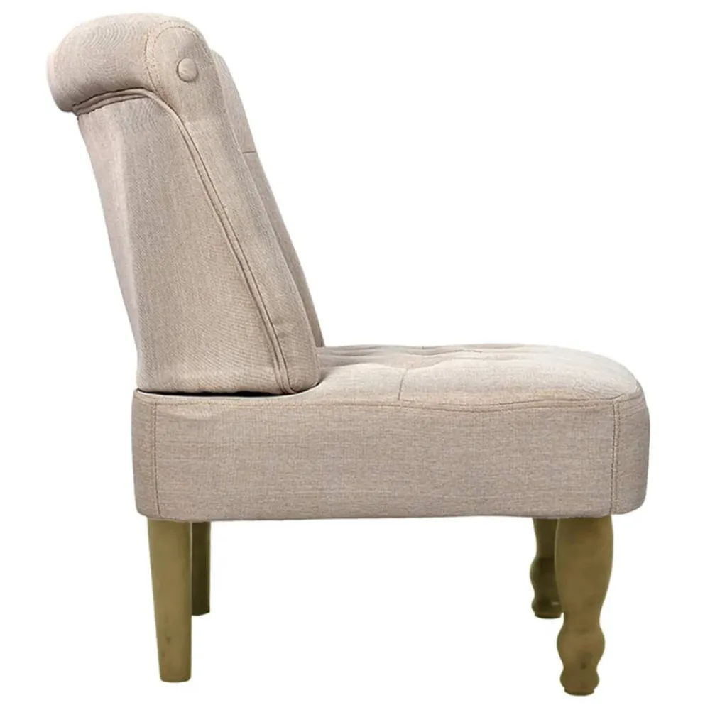 Poltrone Stile Francese 2 pz Crema Tessuto