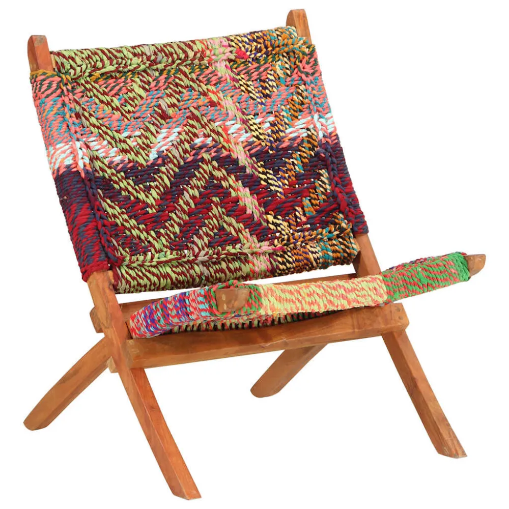 Sedia Chindi Pieghevole Multicolore Tessuto