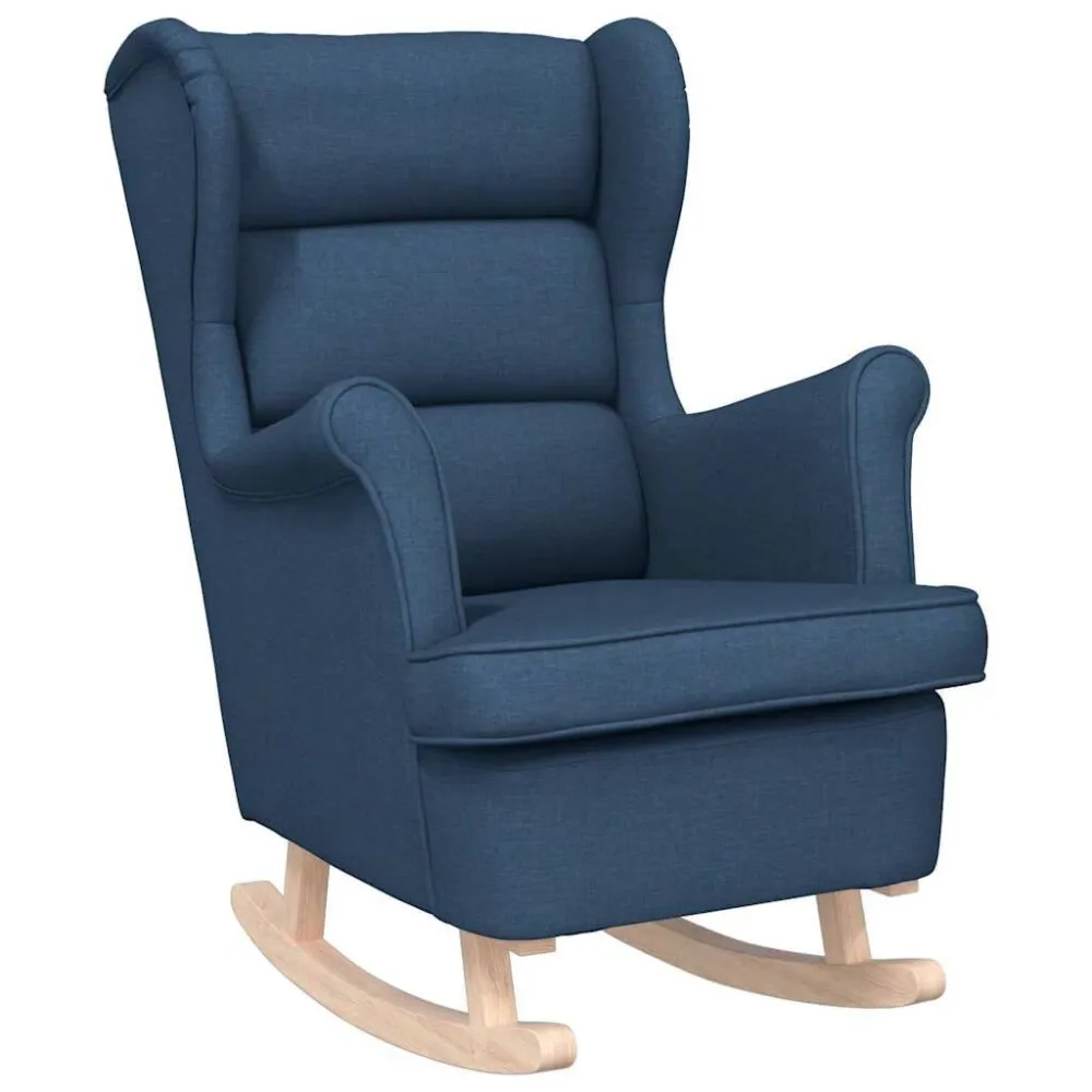 Sedia Dondolo Blu 74x90x102 cm Tessuto