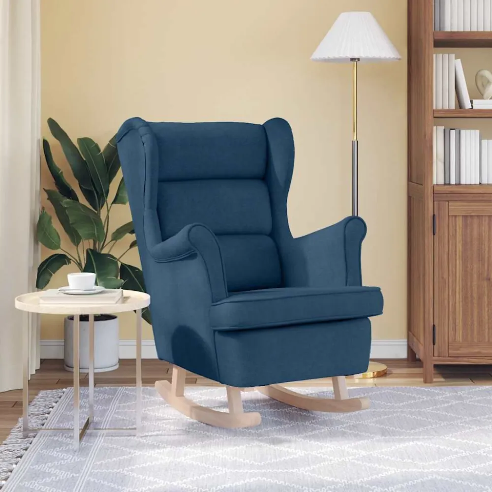 Sedia Dondolo Blu 74x90x102 cm Tessuto