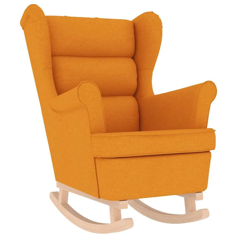Sedia Dondolo Giallo Scuro 74x90x102 cm Tessuto
