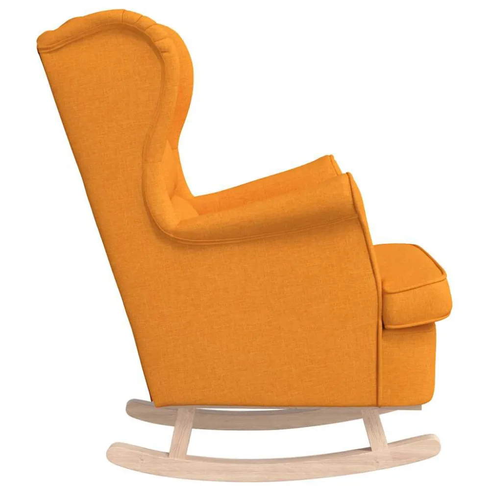 Sedia Dondolo Giallo Scuro 74x90x102 cm Tessuto