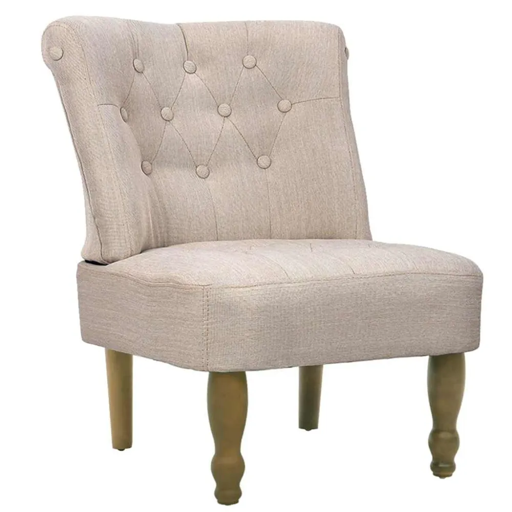 Sedia Francese Tessuto Crema
