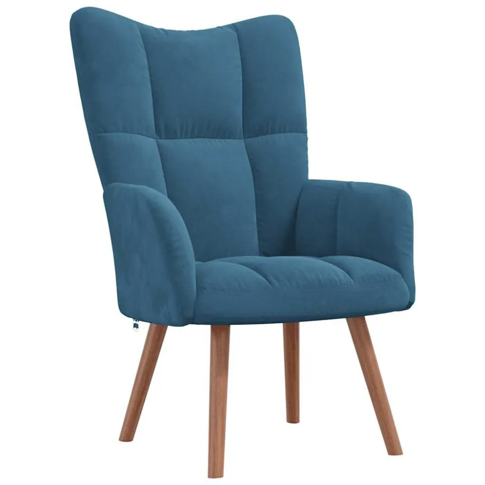 Sedia Relax Blu Velluto